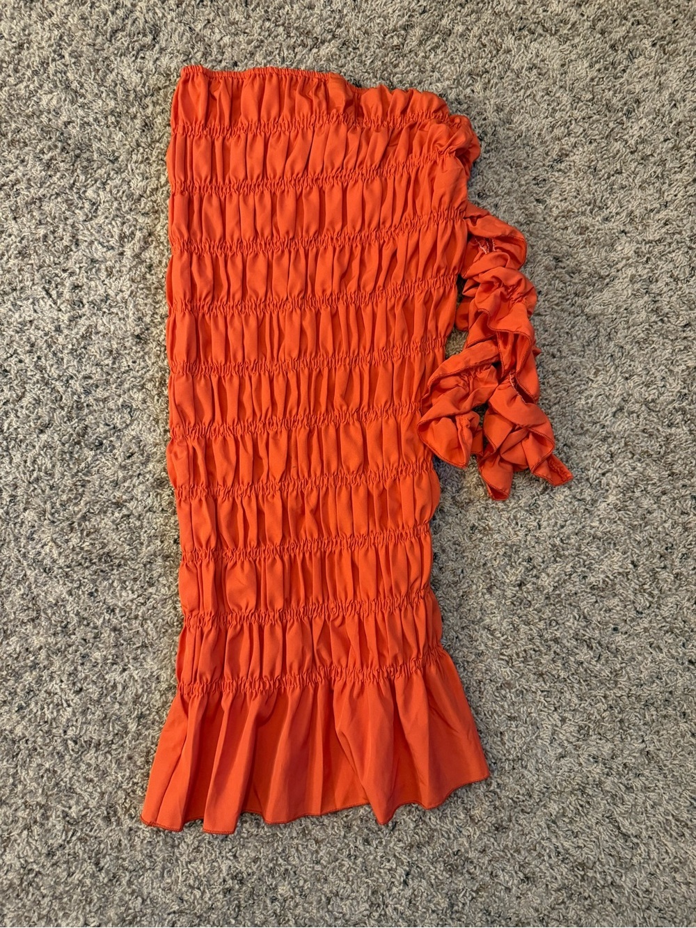 Ruffle Side Tie Skirt - Orange NWOT - Picture 3 of 5
